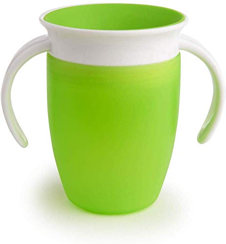 Munchkin Miracle 360° Vaso de Entrenamiento con Asas, Verde (Green), 207 ml