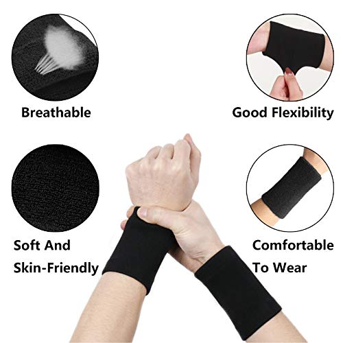 Muñequeras De Baloncesto De Fútbol Muñequeras De Elásticas Suave Pulsera De Fitness De Elasticidad Suave Muñequeras para El Sudor Algodón Sudor Suave Cómodo Correr Deporte Juegos De Pelota Ciclismo