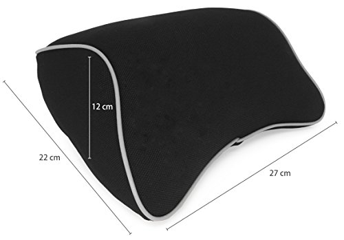 MyGadget Almohada Cabeza para Coche - Cojín Cervical y Cuello para Conducir - Soporte Reposacabezas Ortopédico de Viaje - Car Seat Pillow - Negro