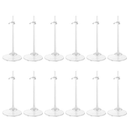 MZY118 Soporte de exhibición de muñeca Transparente,Figuras Soporte de Soporte Soporte de muñeca Ajustable Soporte de Estante de exhibición de muñecas(12pcs)