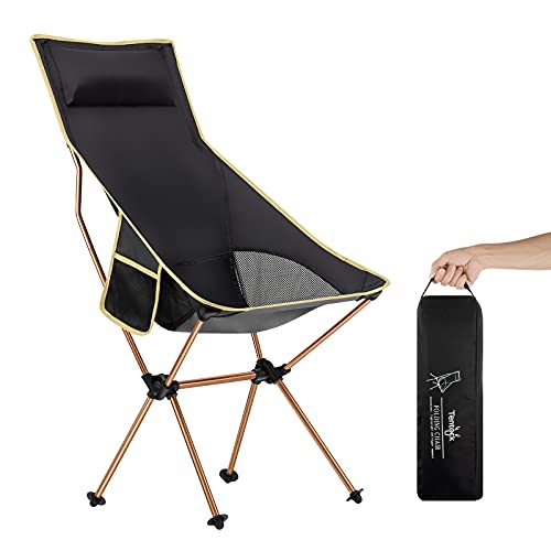 Naturehike Silla Plegable Ligera con Respaldo - Silla para Acampar con Bolsa de Transporte para Pescar Senderismo Viajes(Champagne)