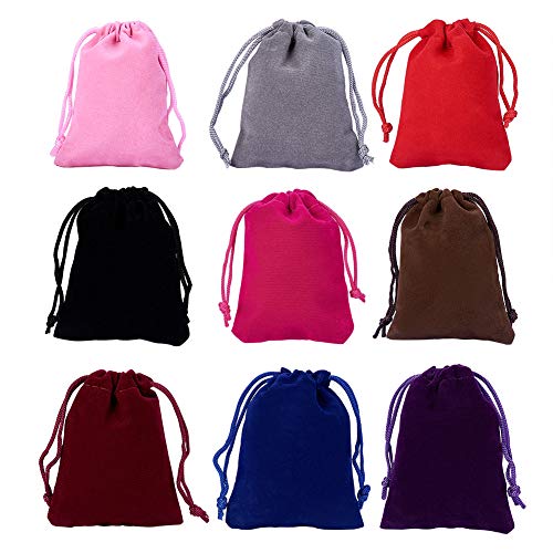 NBEADS 18 Piezas 9 Color Bolsas de Terciopelo, 9x7cm Regalo de Terciopelo Pequeñas Bolsas de Tela para la Boda del Partido Favor de Embalaje