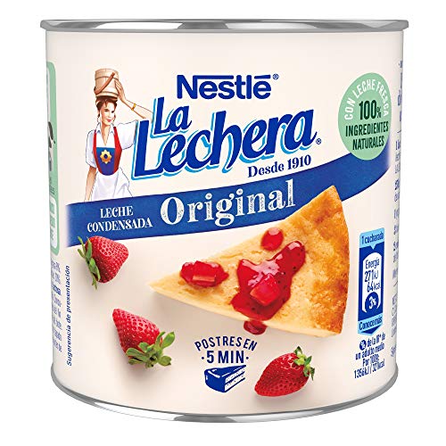 Nestlé La Lechera Leche condensada entera - Lata de leche condensada entera abre fácil - Caja de 12 x 370g