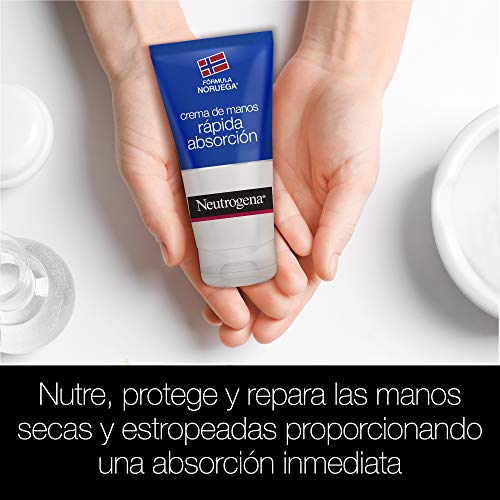 Neutrogena Crema de Manos Reparadora para Grietas Fórmula Noruega, Rápida Absorción, Pack 2 x 75 ml