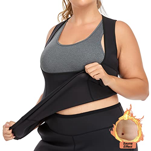 NHEIMA Faja Reductora Mujer Camisetas Sauna Adelgazantes para Mujer Chaleco de Neopreno Corset para Sudoración, Quema Grasa, Faja Abdomen, Tamaño S