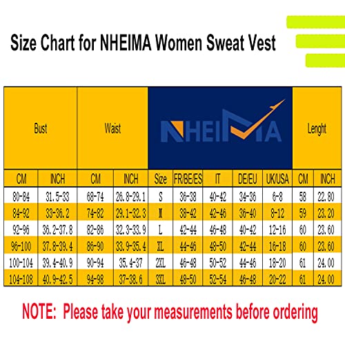 NHEIMA Faja Reductora Mujer Camisetas Sauna Adelgazantes para Mujer Chaleco de Neopreno Corset para Sudoración, Quema Grasa, Faja Abdomen, Tamaño S