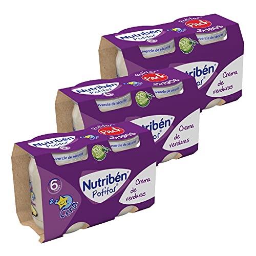 Nutribén Potitos Cena Crema De Verduras Desde Los 6 Meses, 3 bipacks (6 X 190g)