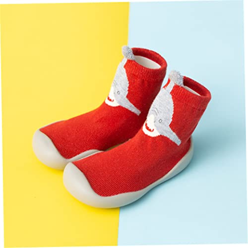 Obelunrp Zapatillas de bebé Calcetines de Dibujos Animados Antideslizantes Gruesos Soles Altos Tube Zapatos de Calcetines para 6-36m para niños pequeños Zapatos de Calcetines Infantiles Rosados