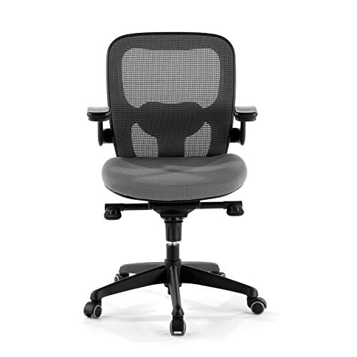 Ofiprix Silla Gioconda Silla de Oficina Ergonómica Silla Giratoria de Escritorio Respaldo Transpirable Soporte Lumbar Brazos Flexibles Mecanismo Relax Color Gris