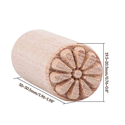 OLYCRAFT 7PCS Madera Herramientas de Cerámica Sellos Columna Sellos de Madera Sellos de Madera Natural con Patrones Mixtos para Arcilla Regalo de Cumpleaños de Navidad, 50 x 20 mm (2