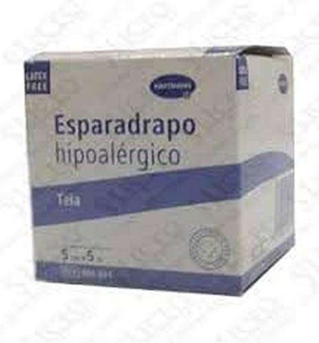 Omniplast ESPARADRAPO HIPOALERGÉNICO Tela Hartman 5MX5CM, Negro, Estándar