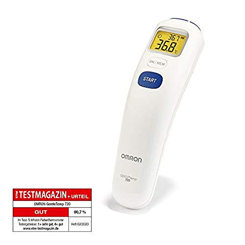 Omron Nebulizador C102 con lavado nasal 2 en 1, dispositivo de uso doméstico para el tratamiento de enfermedades respiratorias + Termómetro digital sin contacto