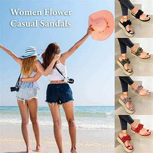 ONEYMM Sandalias para Las Mujeres ortopédico juanete Corrector Sandalias de Verano cómodo Zapatillas para Casual Dedo Gordo del pie Flor Diario resbalón en Sandalias,Púrpura,40