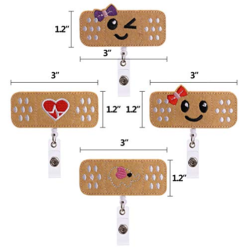 OOTSR carretes de insignia retráctiles para enfermeras con portatarjetas de identificación dos estilos horizontales (3.7''x2.4''), etiqueta nombre mujer y clips para personal de oficina/banco/hospital