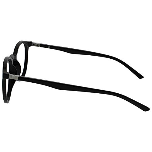 Opulize Met Negro Gafas De Lectura Grande Redondo Cómodo Hombres Mujeres Bisagras Resorte R60-1 +2,50