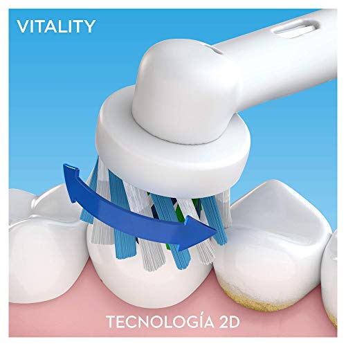 Oral-B Vitality 100 Cepillo de Dientes Eléctrico con Mango Recargable, Tecnología Braun y 1 Cabezal de Recambio - Azul