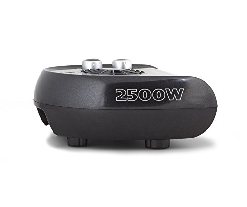 Orbegozo FH 5032 - Calefactor, termostato regulable, 2 niveles de potencia, función ventilador aire frío, calor instantáneo, indicador luminoso, asa de transporte, 2500 W, negro