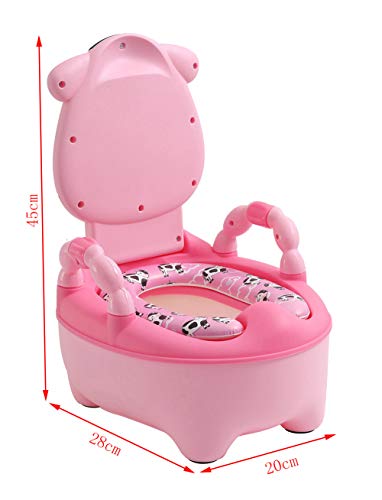 Orinales Infantiles WC Portatil Niños: Orinal Bebe Infantil Inodoro - Asiento Vater Water Urinario Niño Niña - Silla Urinal Bacinilla Infant - Retrete Aprendizaje Bebé con Cojín Blando Ganado Rosa