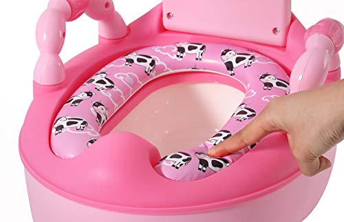 Orinales Infantiles WC Portatil Niños: Orinal Bebe Infantil Inodoro - Asiento Vater Water Urinario Niño Niña - Silla Urinal Bacinilla Infant - Retrete Aprendizaje Bebé con Cojín Blando Ganado Rosa