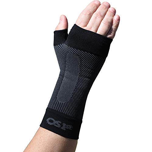 Orthosleeve muñequera compresión graduada WS6, Negro, talla M - 6 zonas de compresión - Alivio del dolor del túnel carpiano, muñeca y pulgar - Reduce la inflamación