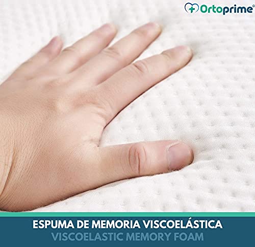 OrtoPrime Almohada para Piernas Hinchadas Mejora la Circulación - Cojín Cuña Elevar Piernas Cansadas - Cojín Piernas Dormir con Efecto Memoria - Almohada Viscoelástica Confort