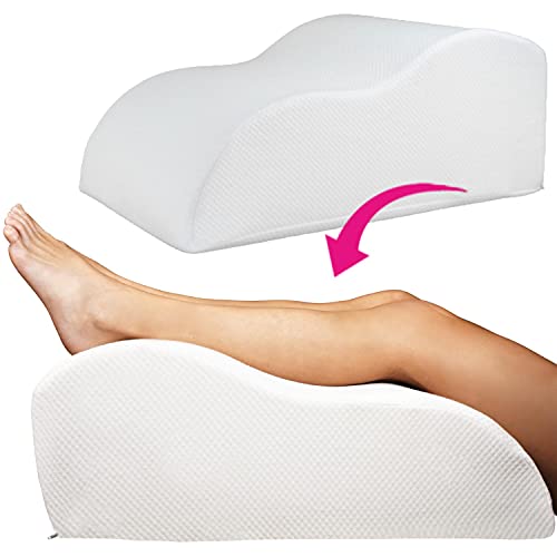 OrtoPrime Almohada para Piernas Hinchadas Mejora la Circulación - Cojín Cuña Elevar Piernas Cansadas - Cojín Piernas Dormir con Efecto Memoria - Almohada Viscoelástica Confort