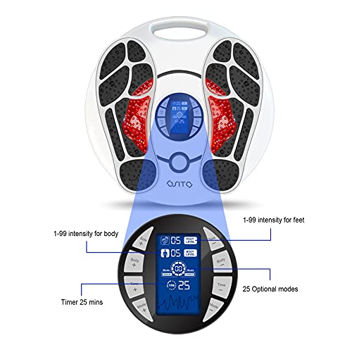 OSITO Masajeador de Pies TENS+EMS Doble Estimulación Promover la Circulación de Sangre Alivia el Dolor Muscular Mejora la Tendinitis de Aquiles