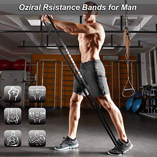 Oziral Bandas de Resistencia,Bandas Asistidos Elástica de Ejercicios para Mujeres y Hombres,Cuerda Duradera de Látex Natural Premium para Entrenamiento de Fuerza,Crossfit,Yoga y Pilates