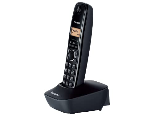 Panasonic KX-TG1611SPH - Teléfono Fijo Inalámbrico DECT, LCD, Identificador de Llamadas, Agenda de 50 Números, Tecla de Navegación, Alarma, Reloj, color Negro