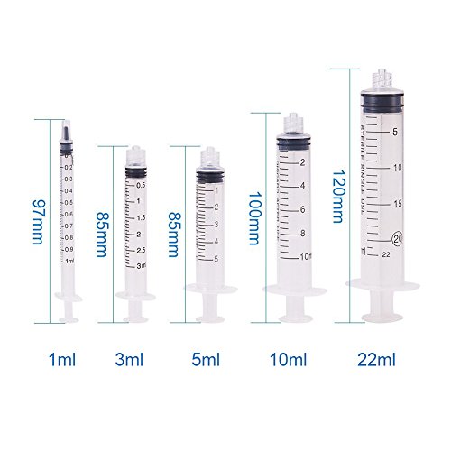 PandaHall Elite 10sets de jeringas inyectoras, jeringa de plástico con agujas de mezclar, jeringa aplicadora de pegamento, tamaño mixto, 83-121 mm x 30-55 mm