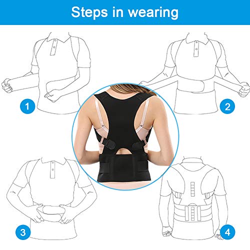 Panegy - Corrector Postural Unisex para Hombre Mujer Soporte Faja de Corrección de Espalda Hombre para Corregir Postura Alivir Dolor de Hombro Cuello - Negro - S