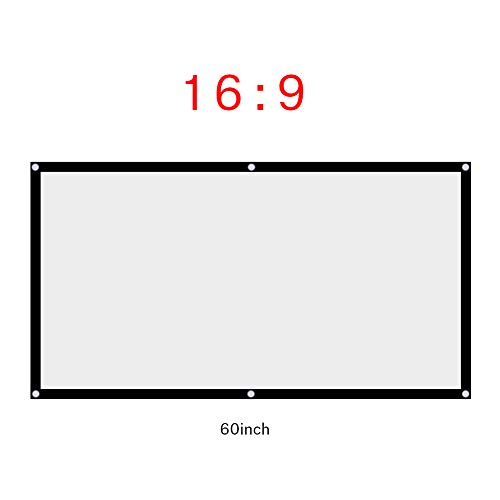 Pantalla de proyección Pantalla de proyección de cortina de proyector sin arrugas plegable portátil de 60-120 pulgadas Pantalla de proyección 4: 3 para película de camping al aire libre(60 pulgadas)