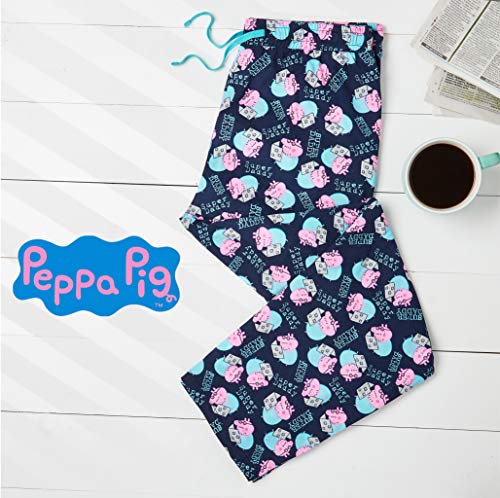 Peppa Pig Pantalon Pijama Hombre, Ropa para Hombre 100% Algodon Suave, Pantalones Largos Hombre de Pijama, Regalos para Hombre y Chico Adolescente Talla S - 3XL (XL)