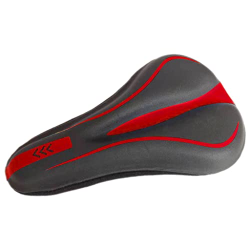 perfeclan Cómoda Funda de Asiento de Bicicleta Fundas de cojín Acolchadas para Bicicleta Reemplazo de Ciclismo - Rojo Negro