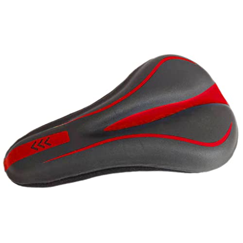 perfeclan Cómoda Funda de Asiento de Bicicleta Fundas de cojín Acolchadas para Bicicleta Reemplazo de Ciclismo - Rojo Negro