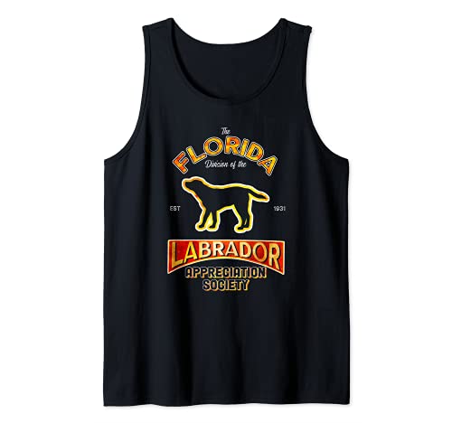 Perro de laboratorio Vintage de la Sociedad de Apreciación de Florida Camiseta sin Mangas