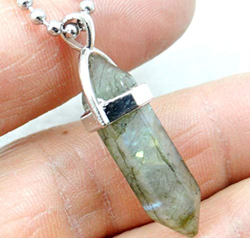 Piedra Natural Cristal De Cuarzo Ojo De Gato Ojo De Tigre Piedra Mixta Columna Hexagonal Colgante Collar De Acero Inoxidable Joyería De Moda Femenina No.6