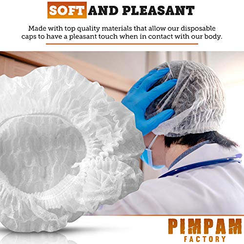 PimPam Factory - Pack de 200 Gorros Protectores Desechables y Elásticos | Fabricado en España | 100% Reciclable | Fabricado en España | Gorro Transparente | para Peluqueria, Spa, Ducha