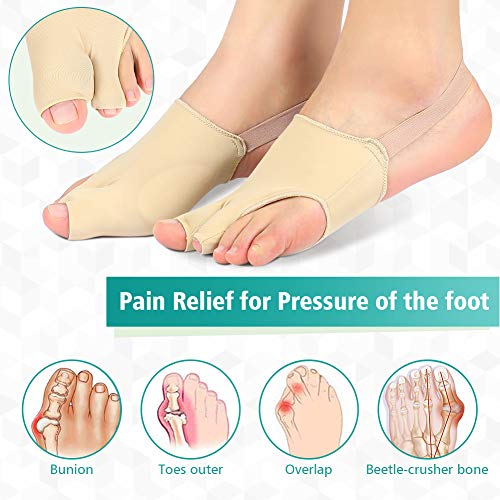 PINCOU Corrector de Juanetes de Gel con Almohadilla para Alivio del Dolor de Juanetes, ProteccióN de FéRula de Juanetes con Almohadilla de Gel de Silicona Integrada para Hallux Valgus