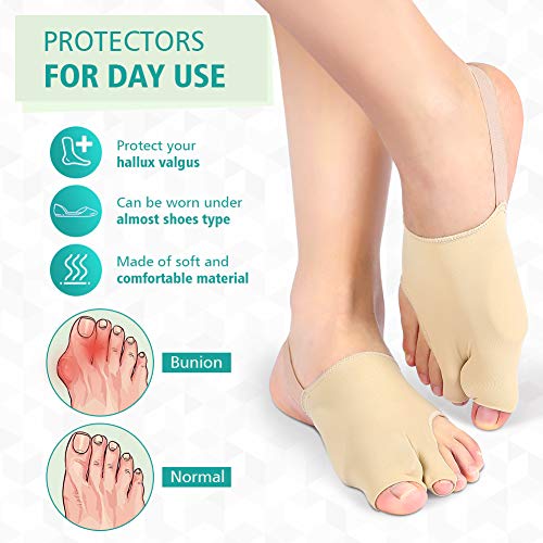 PINCOU Corrector de Juanetes de Gel con Almohadilla para Alivio del Dolor de Juanetes, ProteccióN de FéRula de Juanetes con Almohadilla de Gel de Silicona Integrada para Hallux Valgus