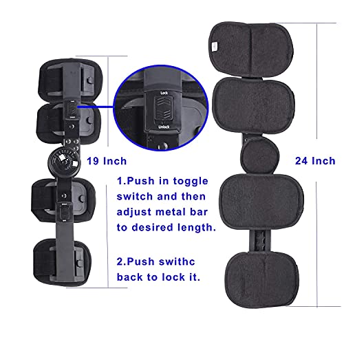 PINGJIA Rodillera ROM con Bisagras, Rodillera Postoperatoria para Estabilización De Recuperación, Estabilizador De Soporte Ortopédico Médico Ajustable Después De La Cirugía, Tamaño Universal