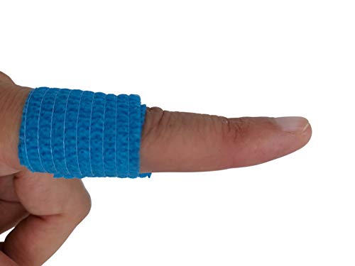 PintoMed - Venda Cohesiva - Azul Claro - 6 Rollos x 2,5 cm x 4,5 m Autoadhesivo Flexible Vendaje, Primeros Auxilios, Lesiones