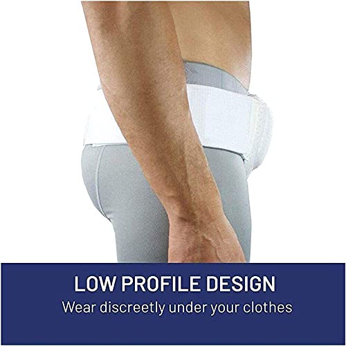 PJLHHM Cinturón de Hernia inguinal Hernias de la Ingle Correa de Cintura Ajustable para Hombres Lado Izquierdo o Derecho Postcirugía Braguero de Soporte de Hernia inguinal para Hombres (White L/XL)