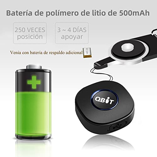 PjxerdQ Mini Localizador GPS para Niños, Tracker Tiempo Real Botón SOS, Llamada Bidireccional, Grabación, Geo-Fence, Alarma de Decibelios Altos, Rastreador para Ancianos Alzheimer Amnesia con SIM