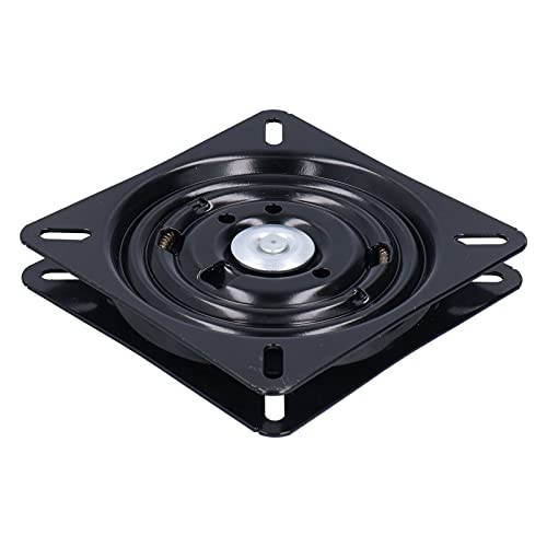 Placa Giratoria de Metal Resistente con Cojinetes para Sillas, Asiento Giratorio de Bola de 360 ​​°, Taburete de Rebote Automático, Color Negro, 7 Pulgadas