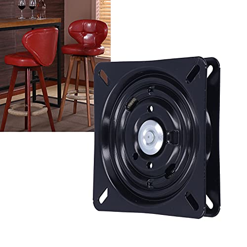 Placa Giratoria de Metal Resistente con Cojinetes para Sillas, Asiento Giratorio de Bola de 360 ​​°, Taburete de Rebote Automático, Color Negro, 7 Pulgadas