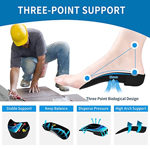 Plantillas Pies Planos QBK Plantilla Espolon Calcaneo 3/4 Soporte Arco Alto con Diseño Absorción Impactos Plantillas Trabajo para Fascitis Plantar Pronador Espolon Calcaneo y Aliviar Dolor, S