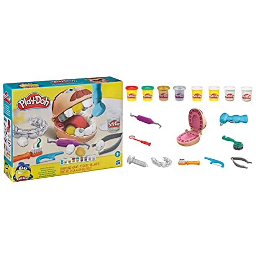 Play-Doh Juguete El Dentista Bromista niños a Partir 3 años con 8 Botes, no tóxico, Colores Surtidos