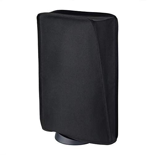 PlayVital Cubierta a Prueba de Polvo para Playstation 5 Consola Funda contra Polvo Guardapolvo de Nylón Protector Anti-Agua Forro Suave Fácil de Acceso Cubierta Antipolvo para PS5 Consola(Negro)