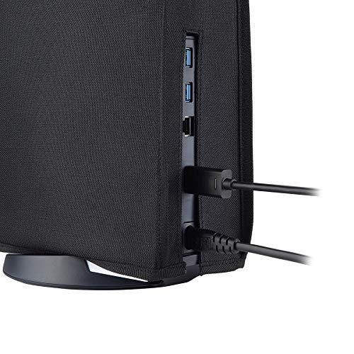 PlayVital Cubierta a Prueba de Polvo para Playstation 5 Consola Funda contra Polvo Guardapolvo de Nylón Protector Anti-Agua Forro Suave Fácil de Acceso Cubierta Antipolvo para PS5 Consola(Negro)